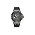 Police Cyclone Men's Automatic Transparent Skeleton Dial Black Silicone Watch