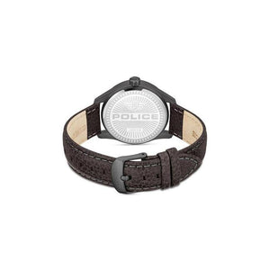 Police Gents Grille Dark Brown Leather Strap