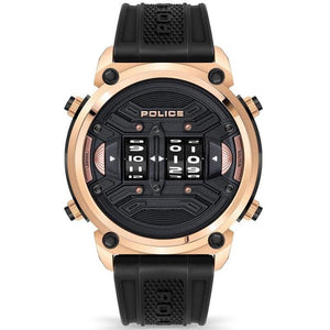 Police Gents Rotor Black Silicone Strap
