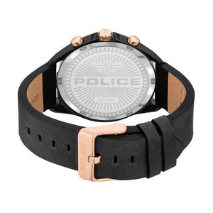 Police Gents Zenith Black Leather Strap